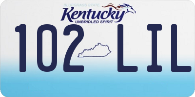 KY license plate 102LIL