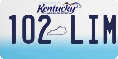 KY license plate 102LIM