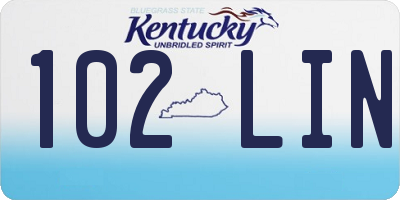 KY license plate 102LIN