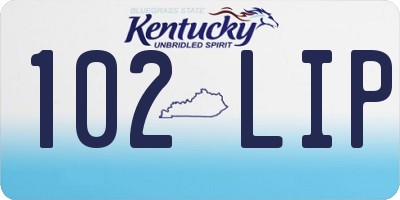 KY license plate 102LIP
