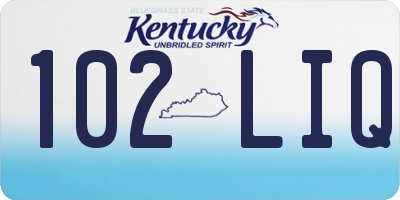 KY license plate 102LIQ