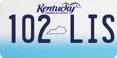 KY license plate 102LIS