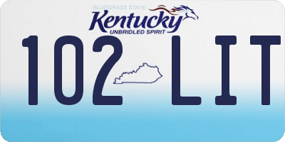 KY license plate 102LIT