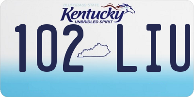 KY license plate 102LIU