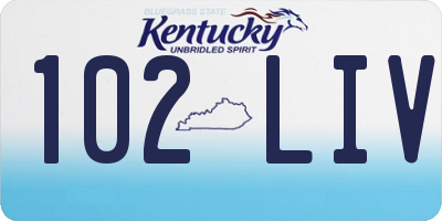 KY license plate 102LIV