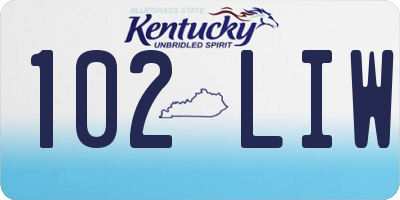 KY license plate 102LIW