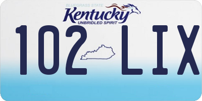 KY license plate 102LIX