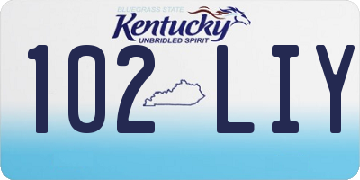 KY license plate 102LIY