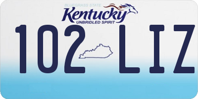 KY license plate 102LIZ