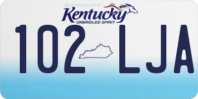 KY license plate 102LJA