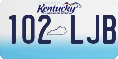 KY license plate 102LJB
