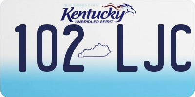 KY license plate 102LJC