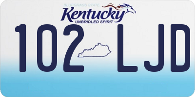 KY license plate 102LJD