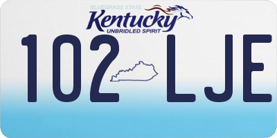 KY license plate 102LJE