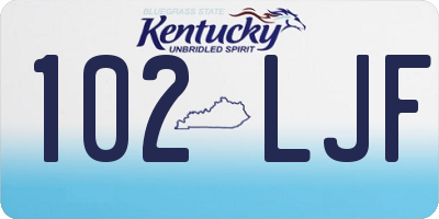 KY license plate 102LJF