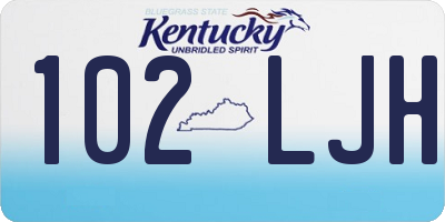 KY license plate 102LJH