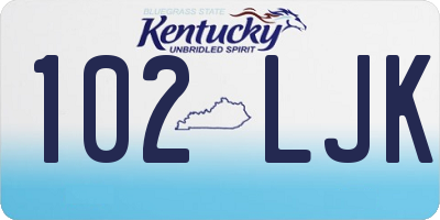 KY license plate 102LJK
