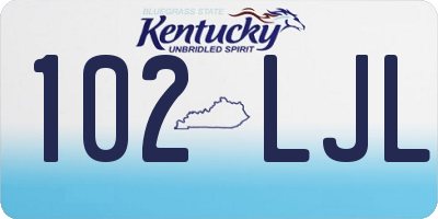 KY license plate 102LJL