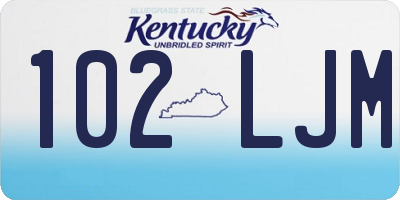 KY license plate 102LJM