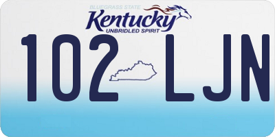 KY license plate 102LJN