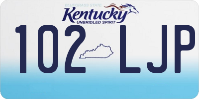 KY license plate 102LJP
