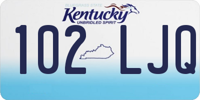 KY license plate 102LJQ