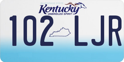 KY license plate 102LJR