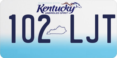 KY license plate 102LJT