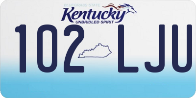 KY license plate 102LJU