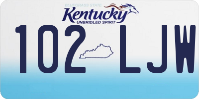 KY license plate 102LJW