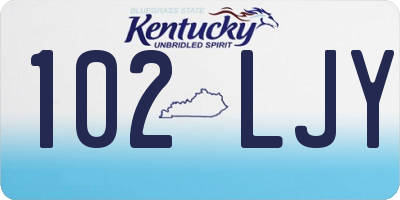 KY license plate 102LJY