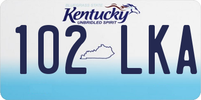 KY license plate 102LKA