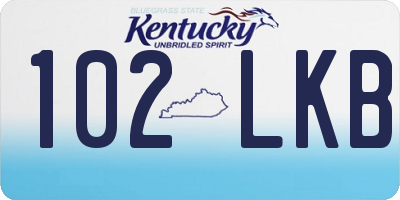 KY license plate 102LKB