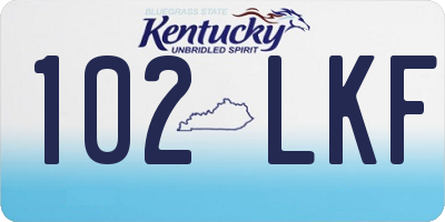 KY license plate 102LKF