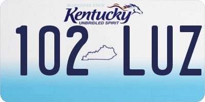 KY license plate 102LUZ