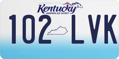 KY license plate 102LVK