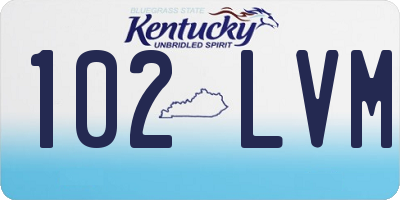 KY license plate 102LVM