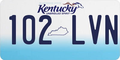 KY license plate 102LVN