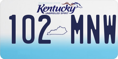 KY license plate 102MNW