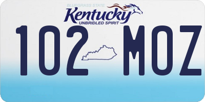 KY license plate 102MOZ