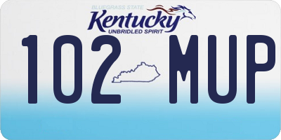 KY license plate 102MUP