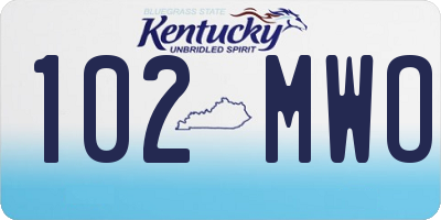 KY license plate 102MWO