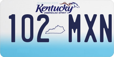 KY license plate 102MXN