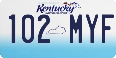 KY license plate 102MYF