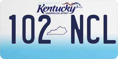 KY license plate 102NCL