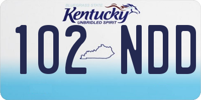 KY license plate 102NDD