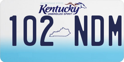 KY license plate 102NDM
