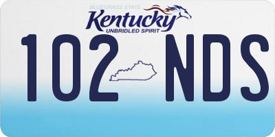 KY license plate 102NDS