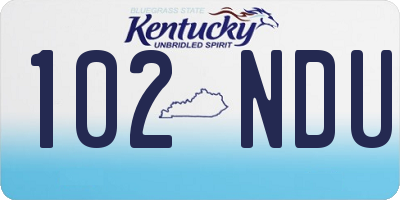 KY license plate 102NDU