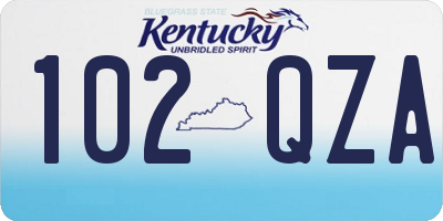 KY license plate 102QZA